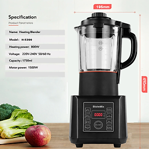 Máy làm sữa hạt (đậu nành, đậu xanh, hạnh nhân, gạo lức…) đa năng nhãn hiệu Biolomix H5300 có  8 chức năng nấu đa dạng - HÀNG NHẬP KHẨU