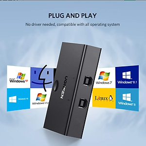 Bộ chia USB 2 máy tính dùng chung 1 máy in Ugreen 30345-Hàng chính hãng