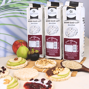 Bánh gạo lứt mầm ST25 GUfoods - Giàu chất xơ và GABA tự nhiên, Không chiên dầu, Không đường, Lành mạnh, Phù hợp Eat clean, Ăn vặt healthy, Thực dưỡng, Tập Gym, Thuần chay
