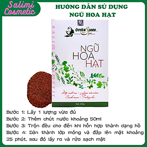 Mặt Nạ Đắp NGŨ HOA HẠT 200g Quyên Lara - Giúp Mờ Nám, Sạch Mụn, Tàn Nhang, Trắng Da, Cân Bằng Độ Ẩm Cho Da, Làm Mát Da, Chống Dị Ứng