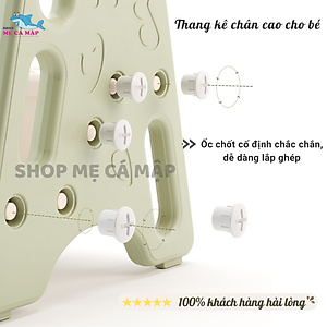 Thang mini ghế đôn 2 bậc cho bé có tai vin, Nhựa cao cấp tải trọng lên tới 75kg