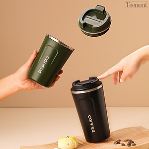 Cốc Giữ Nhiệt Coffeeholic Teement Inox 304 Dung Tích 510ml Cao Cấp Kiểu Dáng Hàn Quốc Cầm Tay Sang Trọng- Hàng Chính Hãng