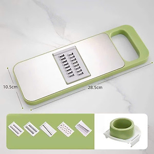 Bộ Nạo Rau Củ Quả 5 Lưỡi Dao Inox 304 Không Gỉ - Dụng Cụ Bào Rau Củ Đa Năng Cao Cấp Tiện Dụng - HÀNG CHÍNH HÃNG MINIIN