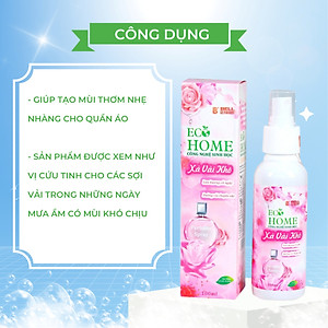 Xả Vải Khô Dạng Xịt Công Nghệ Sinh Học Ecohome 100ml Hương Comfor While Vỏ Hồng Làm Mềm Vải Khử Mùi Hôi, Lưu Hương Lâu