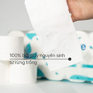 Giấy vệ sinh giấy cuộn cao cấp Ecotissue 3 lớp lốc 10 cuộn có lõi/không lõi cao cấp mềm dai tự nhiên