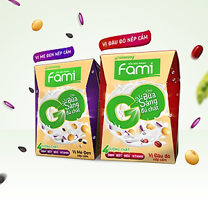 Thùng Sữa Đậu Nành Vinasoy Famigo Đậu Đỏ Nếp Cẩm (200ml x 36 Hộp)