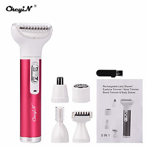 Máy tẩy lông tẩy và nhổ lông toàn thân, cạo lông tay chân, tẩy sạch lông vùng bikini sử dụng pin sạc chuyên nghiệp điều chỉnh 5 Đầu Thay Thế - Hàng Chính Hãng - Giao Màu Ngẫu Nhiên