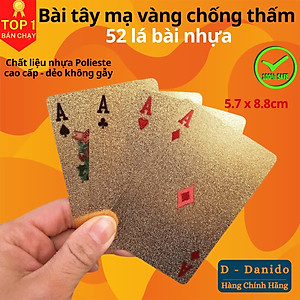 Bộ Bài PVC Mạ Vàng 24K Mạ Bạc Cao Cấp Chất Liệu Đàn Hồi, Bộ Bài Tây Poker Polieste Không Thấm Nước, Hàng Chính Hãng