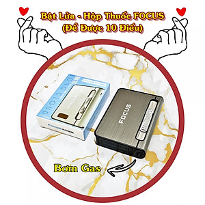 Hộp Quẹt Bật Lửa Khè - Hộp Đựng Thuốc Focus 10 (Điếu) 2in1 tiện lợi, Mẫu mới 2023