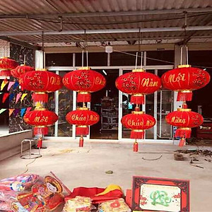  Đèn Lồng Vải Nhung Treo Tết Lễ Hội Size 60cm 80cm 100cm