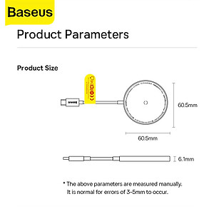 Đế Sạc Nhanh 15W Không Dây Baseus Simple Mini3 Magnetic Wireless Charger Cho 12 13 14 - Hàng Chính Hãng