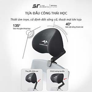 Gối Tựa Đầu Ghế Văn Phòng, Gối Kê Cổ Cao Su Non, Ngàm Khóa Cố Định Trên Ghế Giảm Mỏi Vai Gáy- Sairui