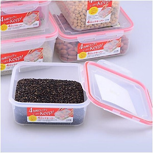 Hộp nhựa trong đựng thực phẩm hình vuông 1,3 lít - Hàng nội địa Nhật Bản