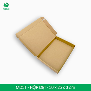 MD31 - 30x25x3 cm - 25 Thùng hộp carton trơn đóng hàng