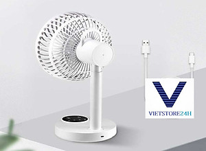 Quạt Sạc DP-7626 Cảm Ứng Có Đèn VT - Hàng chính hãng