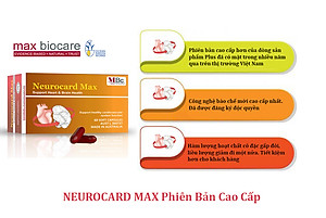NEUROCARD MAX từ Max Biocare Cải Thiện Trí Nhớ và Bảo Vệ Tim Mạch ( Hộp 60 viên)