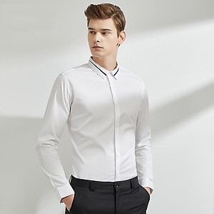 Áo sơ mi nam dài tay phối viền cổ thời trang SITAKI 