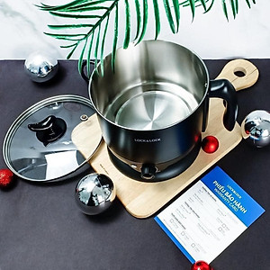 Nồi Điện Đa Năng Lock&Lock EJP316BLK (1.2 Lít), nắp kính cường lực, lòng nồi inox 304,an toàn sức khỏe - Hàng Chính Hãng