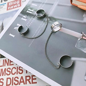 Nhẫn đôi chuỗi xích thời trang cá tính phụ kiện