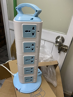 Ổ Điện 5 Tầng Hình Tháp Gồm 20 Ổ Cắm Và 3 Cổng Sạc USB Dùng Cho Chân Cắm 2 Chấu Tròn Đường Kính 4.8mm