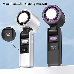 Quạt sạc mini Cầm Tay K801, sạc nhanh, màn hình LED - Quạt sò lạnh - Hàng chính hãng