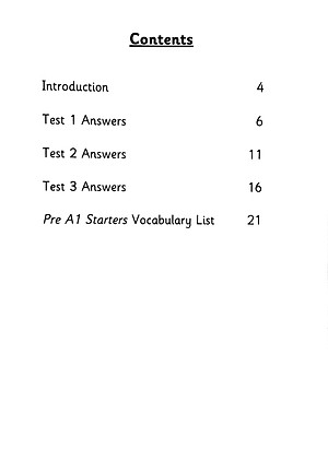 Pre A1 Starters 3 Answer Booklet: Authentic Examination Papers