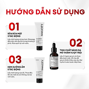 Bộ sản phẩm Men Stay Simplicity sáng da, mờ thâm cho nam: Sữa rửa mặt 100g + Vital Serum sáng da 30ml + Kem dưỡng ẩm 80g