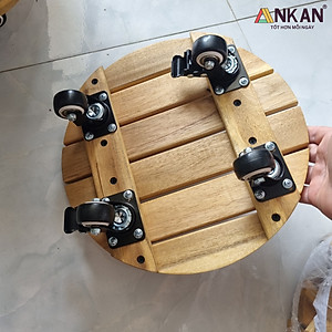 Đế Kê Chậu Cây Có Bánh Xe ANKAN, R30cm Làm Giá Đỡ Kệ Hoa Cây Cảnh, Màu Vàng Nắng, Chịu Tải 150Kg