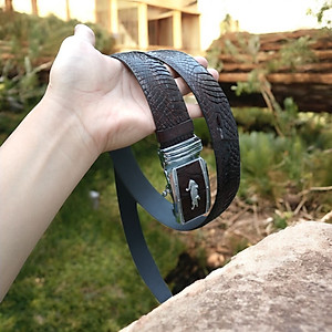 Thắt Lưng Nam Da Cá Sấu thật. Da Bông Hông Cá Sấu Rất Đẹp Và Mềm. Kích Thước Chuẩn 3.5x120cm Rất Dễ Sử Dụng