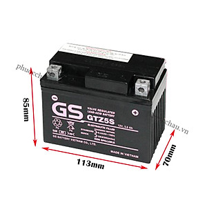 Ắc quy khô GS GTZ5S 3,5Ah Wave RS Rsx Rsv S, Nouvo456, Airblade110, Hayate X-Bike SKY Exciter Luvias Cub acquy Yuasa