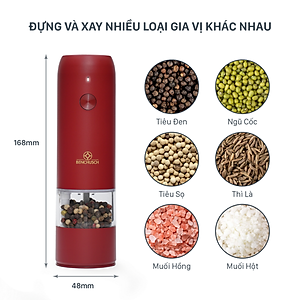 Máy Xay Tiêu Tự Động Bằng Điện Benchusch Màu Trắng/ Đen/ Xanh/ Đỏ
