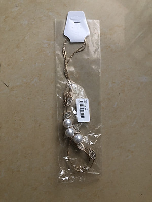  Vòng cổ dài hình chiếc lá đính hạt lấp lánh cho nữ