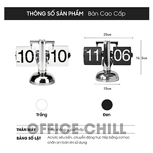 Đồng Hồ Để Bàn lật số cơ học Auto Flip Clock Retro Mac Setup Đồng hồ phong cách vintage cổ điển Sang Trọng chất liệu thép không gỉ