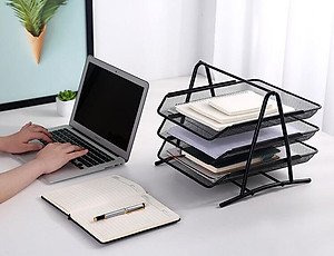 Giá (kệ) 3 tầng Nhà của Mẹ đựng tài liệu văn phòng, sách vở..  khung thép sơn tĩnh điện  - màu sắc giao ngẫu nhiên