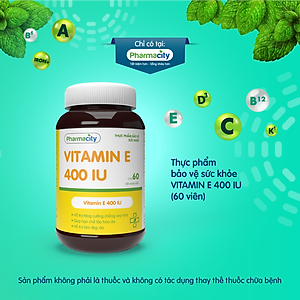 Viên hỗ trợ làm đẹp da và chống oxy hóa Pharmacity Vitamin E 400IU (Chai 60 viên)