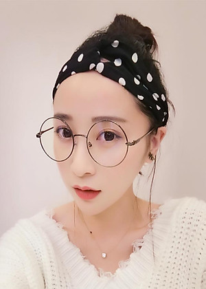 Băng đô vải turban hoạ tiết chấm bi dễ thương