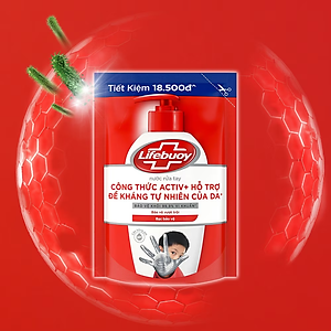 Nước rửa tay sạch khuẩn Lifebuoy Túi 400G - Bảo vệ vượt trội 10