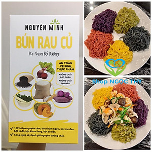 Bún rau củ Nguyên Minh 300gr (bún khoai lang/chùm ngây/bí đỏ/mè đen/củ dền)