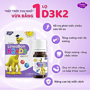 Vitamin Lineabon d3k2 chai 10ml - giúp bé cao lớn