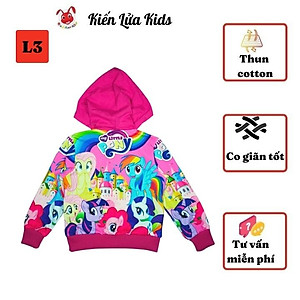 Áo khoác bé gái Pony từ 14-43kg - Thun cotton da cá in 3D cực chất