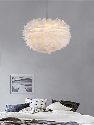 Đèn chùm CROWIT lông vũ cao cấp kiểu dáng độc đáo, sang trọng với 3 cế độ ánh sáng - kèm bóng LED chuyên dụng.