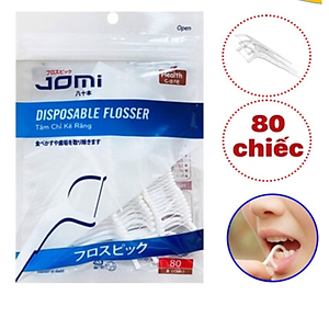 Combo 3 Túi Tăm Chỉ Kẽ Răng Chất Lượng Nhật Bản Jomi Disposable Flosser (80 chiếc/túi)