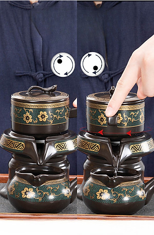 Bộ Ấm Chén Pha Trà Cối Xay Gốm Sứ Gosu Chất Liệu Gốm Sứ