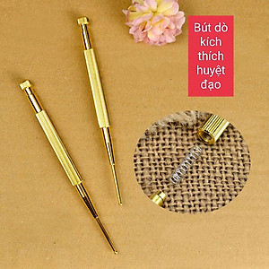 Bút dò kích thích huyệt massage tai bằng đồng tặng 60 miếng dán nhĩ châm