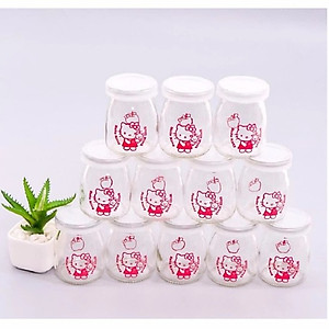 Bộ 12 hũ thủy tinh làm sữa chua( màu ngẫu nhiên)