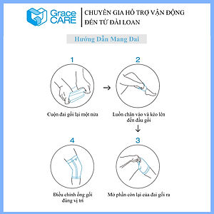 Đai Bó Cố Định Đầu Gối Grace Care KD320 – Vải Dệt 3D Thoáng Khí, Co Giãn, Hỗ Trợ Vận Động, Giảm Đau