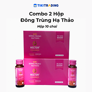 Combo 2 Hộp 20 Chai Đông Trùng Hạ Thảo Hector Collagen Trẻ Hóa Nhanh Dạng Nước, Nước Uống Trực Tiếp, Giúp Da Khỏe, Sáng Mịn Màng, Điều Hòa Nội Tiết Tố, Ngăn Ngừa Rụng Tóc, Tăng Cường Sinh Lý, Nam, Nữ Đều Dùng Được