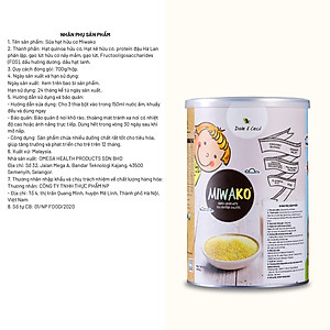 Sữa Hữu Cơ Miwako Nhập Khẩu Malaysia Hộp 400g Vị Gạo, Sữa Hạt Dinh Dưỡng Cho Bé Biếng Ăn Tiêu Hóa Kém Thấp Còi