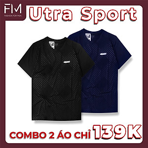 Combo 2 áo sport, áo thun thể thao nam, thiết kế họa tiết sọc chéo, chất thun mát lạnh co giãn tốt - FORMEN SHOP - FMCB2TY001
