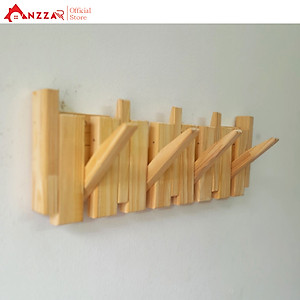 Móc gỗ treo tường Anzzar, móc treo quần áo, phụ kiện, giá gỗ treo quần áo-MT04